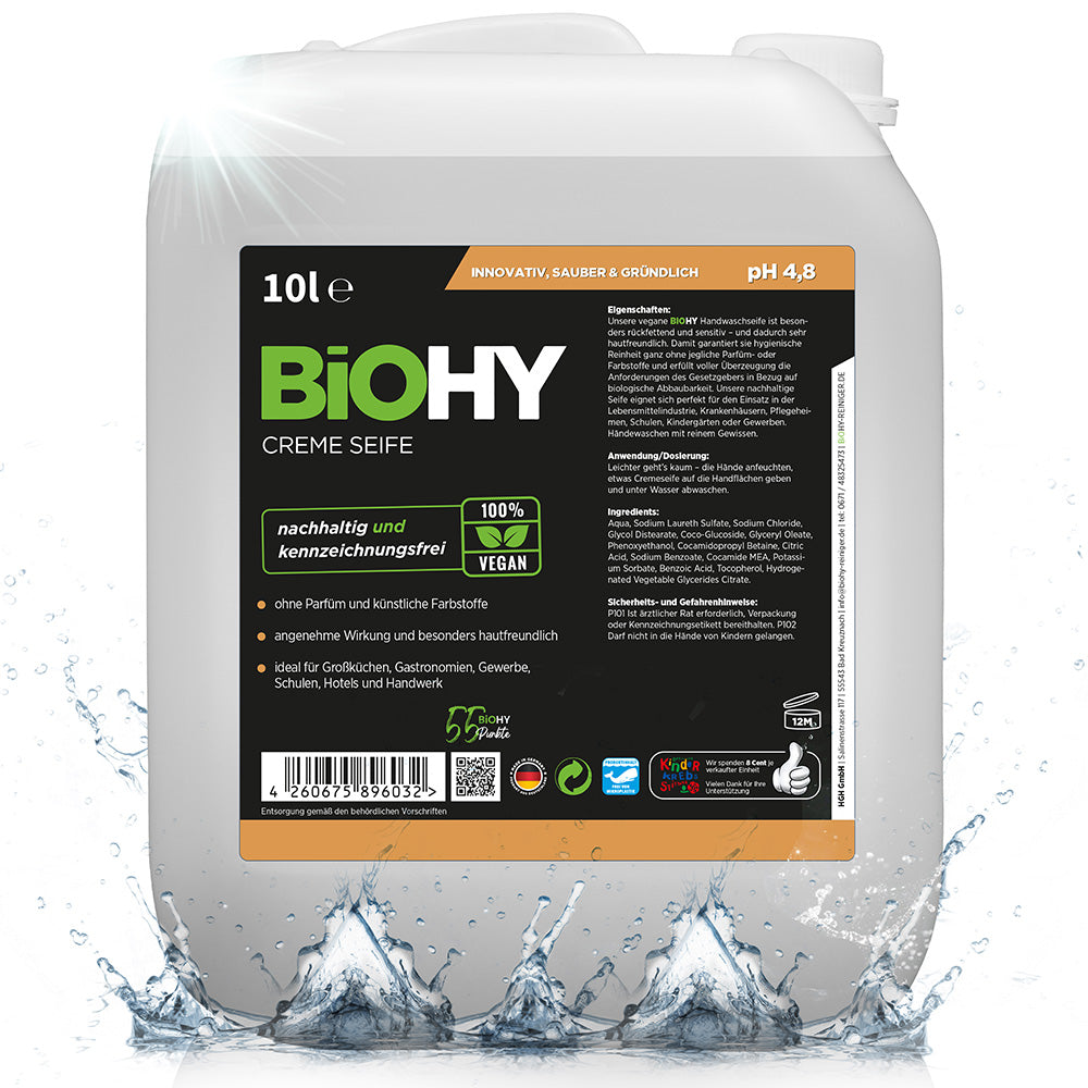 BiOHY cream soap, skin-friendly washing lotion, phosphate-free hand soap, moisturizing soap cream