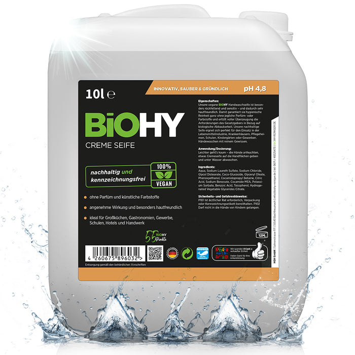 BiOHY cream soap, skin-friendly washing lotion, phosphate-free hand soap, moisturizing soap cream