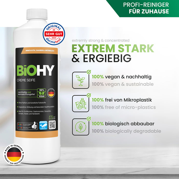 BiOHY cream soap, skin-friendly washing lotion, phosphate-free hand soap, moisturizing soap cream
