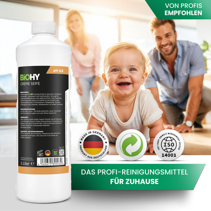 BiOHY cream soap, skin-friendly washing lotion, phosphate-free hand soap, moisturizing soap cream