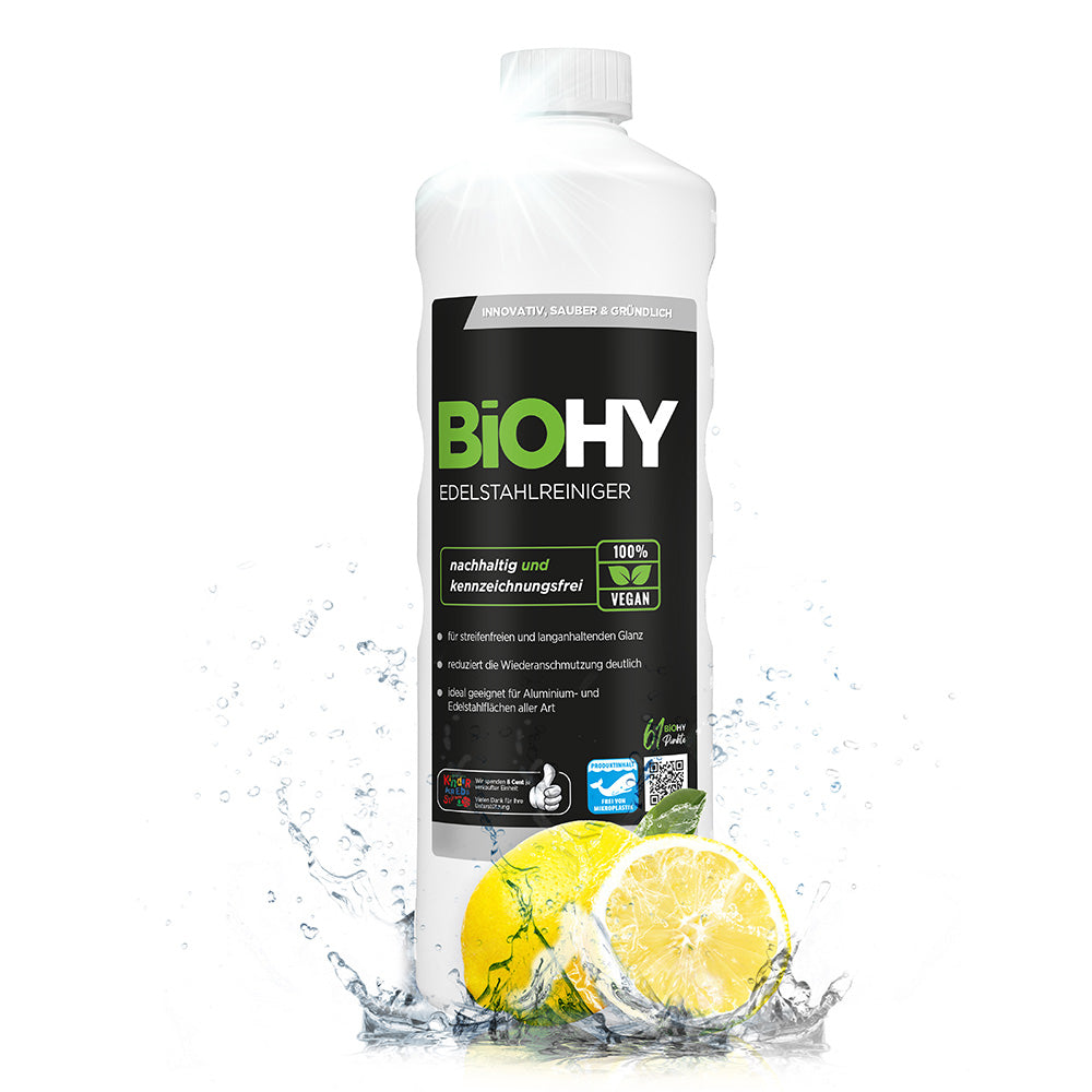 BiOHY stainless steel cleaner, stainless steel cleaner spray, stainless steel care product, stainless steel cleaning agent