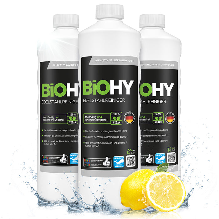 BiOHY stainless steel cleaner, stainless steel cleaner spray, stainless steel care product, stainless steel cleaning agent
