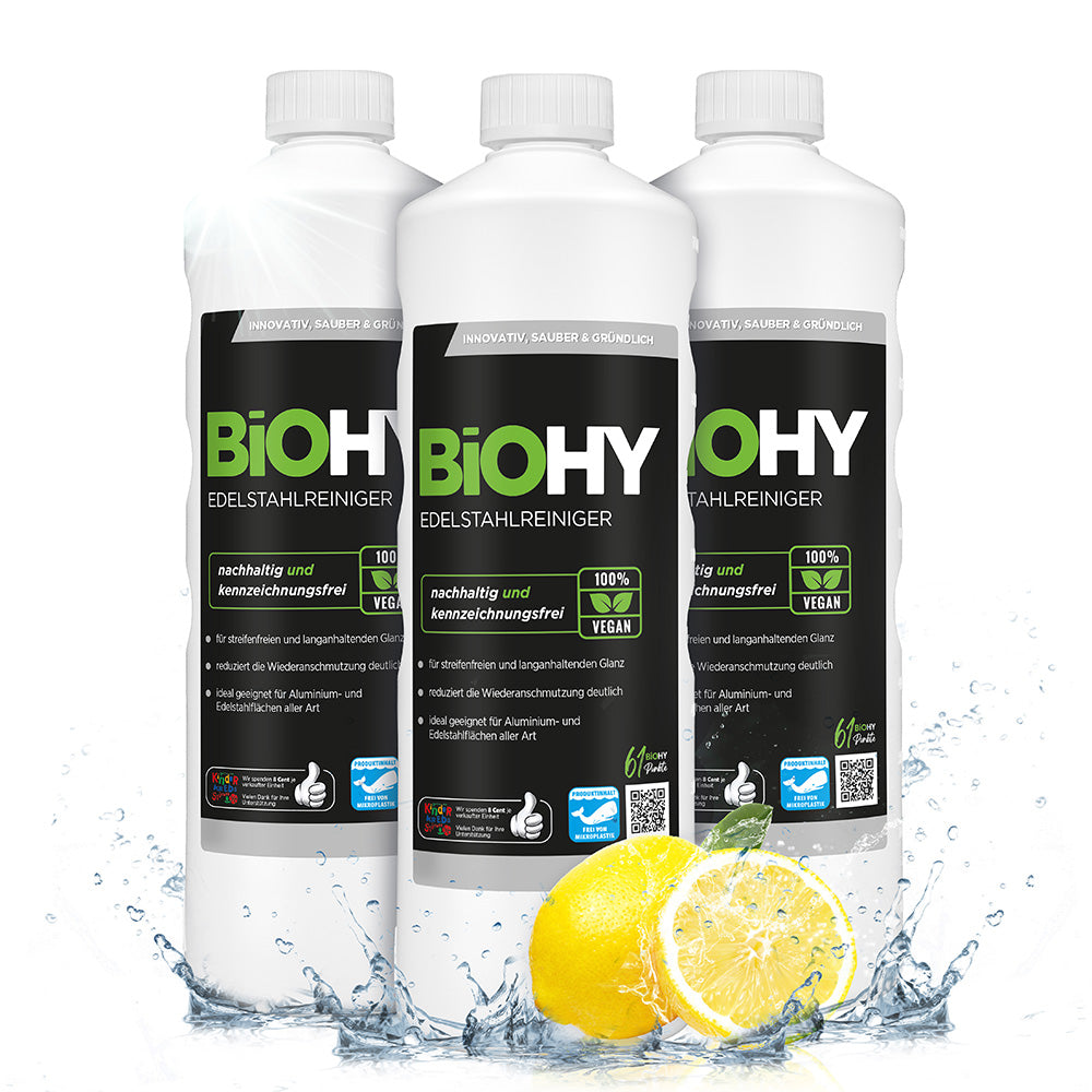 BiOHY stainless steel cleaner, stainless steel cleaner spray, stainless steel care product, stainless steel cleaning agent