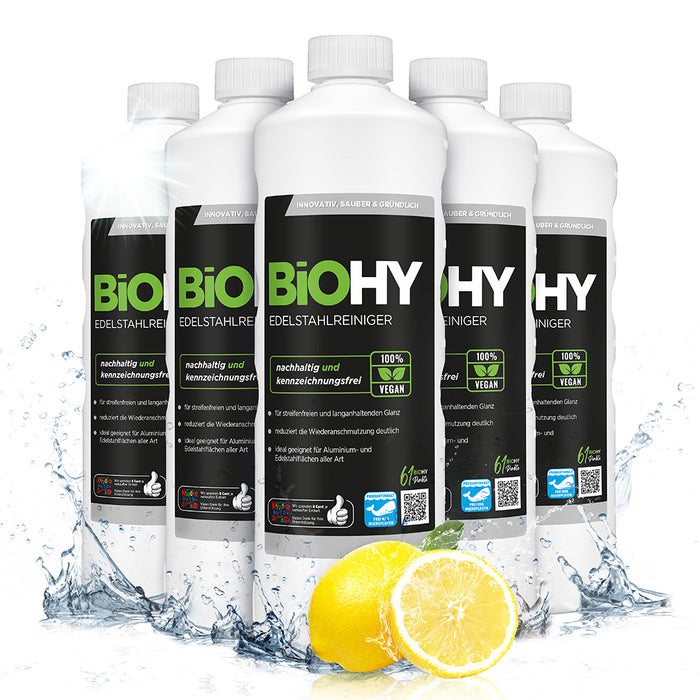BiOHY stainless steel cleaner, stainless steel cleaner spray, stainless steel care product, stainless steel cleaning agent