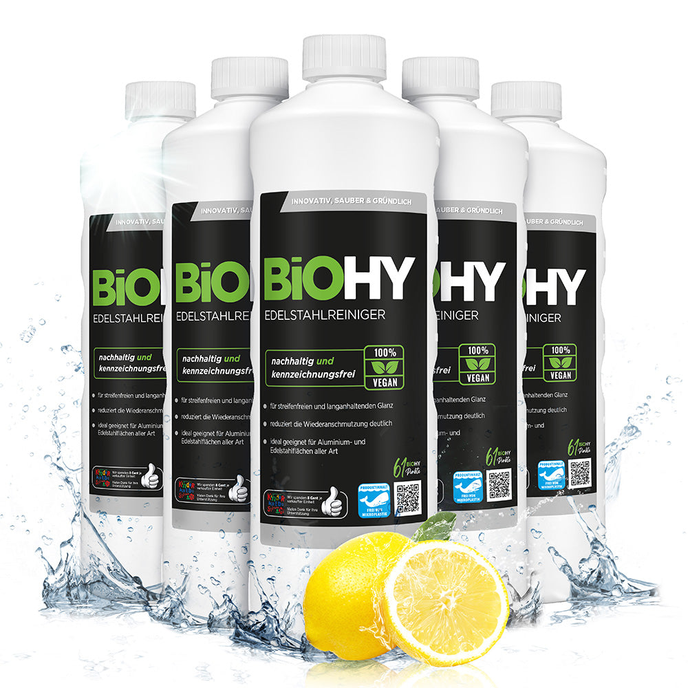 BiOHY stainless steel cleaner, stainless steel cleaner spray, stainless steel care product, stainless steel cleaning agent