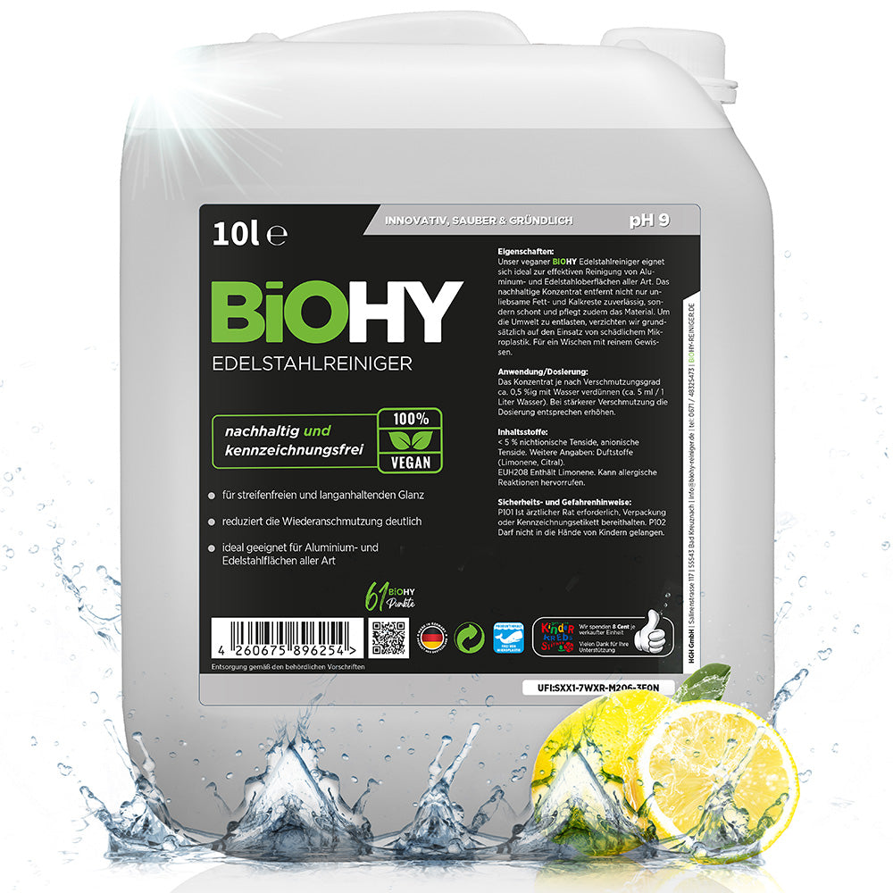BiOHY stainless steel cleaner, stainless steel cleaner spray, stainless steel care product, stainless steel cleaning agent