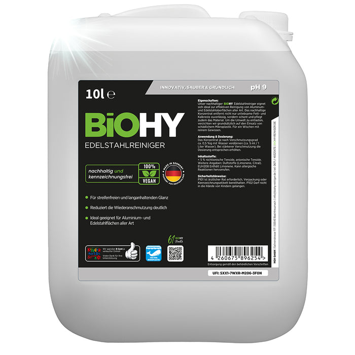 BiOHY stainless steel cleaner, stainless steel cleaner spray, stainless steel care product, stainless steel cleaning agent