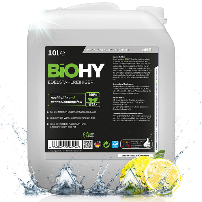 BiOHY stainless steel cleaner, stainless steel cleaner spray, stainless steel care product, stainless steel cleaning agent
