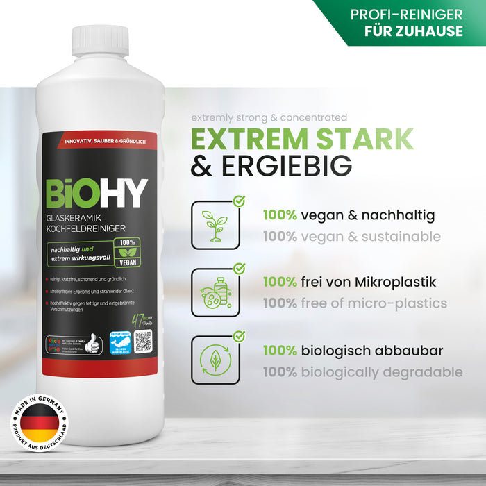 BiOHY ceramic hob cleaner, hob cleaner, ceramic glass cleaner, concentrate, B2B
