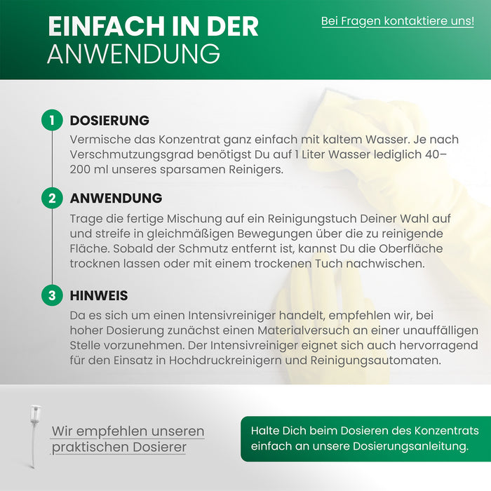 BiOHY intensive cleaner, industrial cleaner, universal cleaner, cleaning agent concentrate