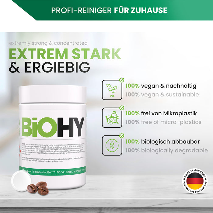 BiOHY cleaning tablets for fully automatic coffee machines, descaling tablets, fully automatic coffee machines descaler, coffee machines cleaning tabs