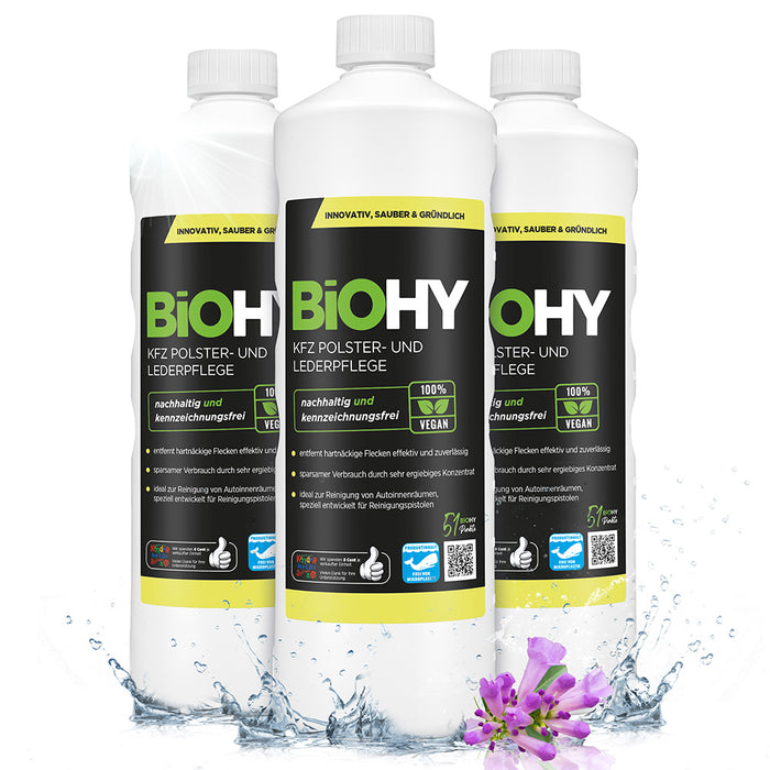 BiOHY car upholstery &amp; leather care, car upholstery cleaner, car seat cleaner, interior care