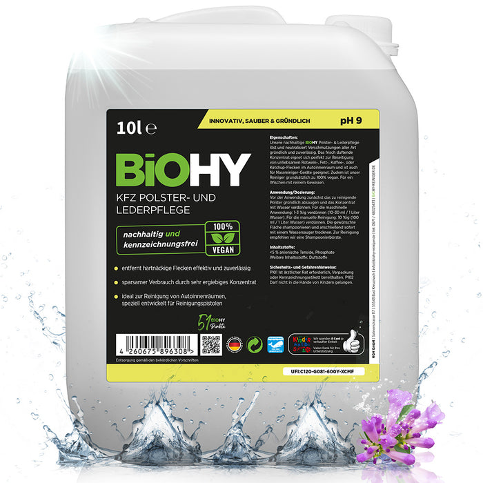 BiOHY car upholstery &amp; leather care, car upholstery cleaner, car seat cleaner, interior care