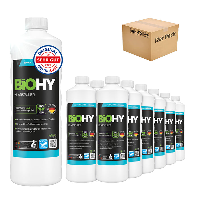 BiOHY rinse aid, glass cleaner dishwasher, dishwashing detergent, cutlery cleaner