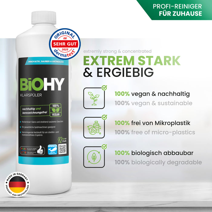 BiOHY rinse aid, shine cleaner, dishwashing detergent, cutlery cleaner, B2B