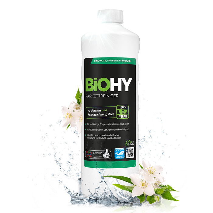 BiOHY parquet cleaner, parquet care products, wooden floor soap, parquet care