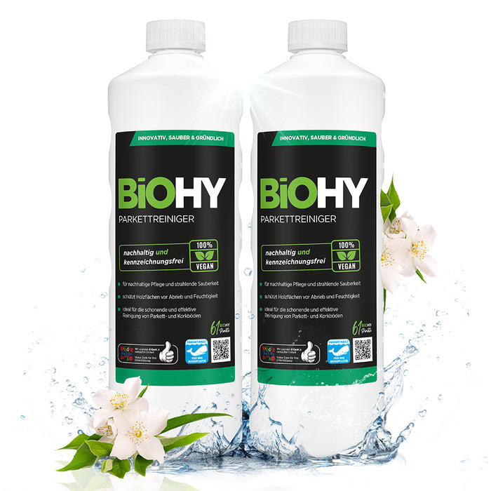 BiOHY parquet cleaner, parquet care products, wooden floor soap, parquet care