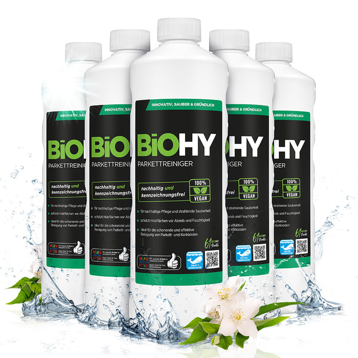 BiOHY parquet cleaner, parquet care products, wooden floor soap, parquet care