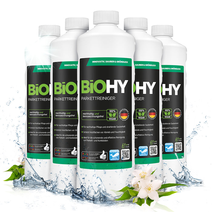 BiOHY parquet cleaner, parquet care products, wooden floor soap, parquet care