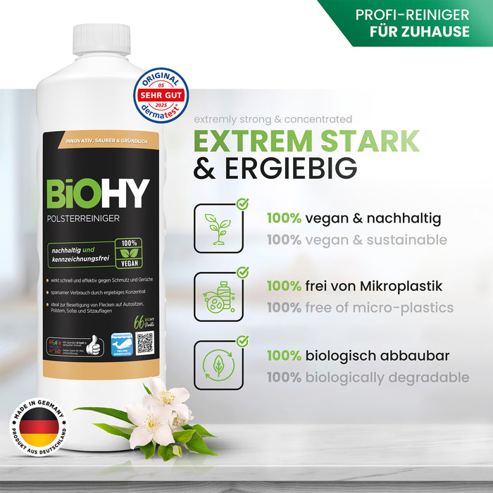 BiOHY upholstery cleaner, textile cleaner, upholstery cleaning agent, sofa cleaner, B2B