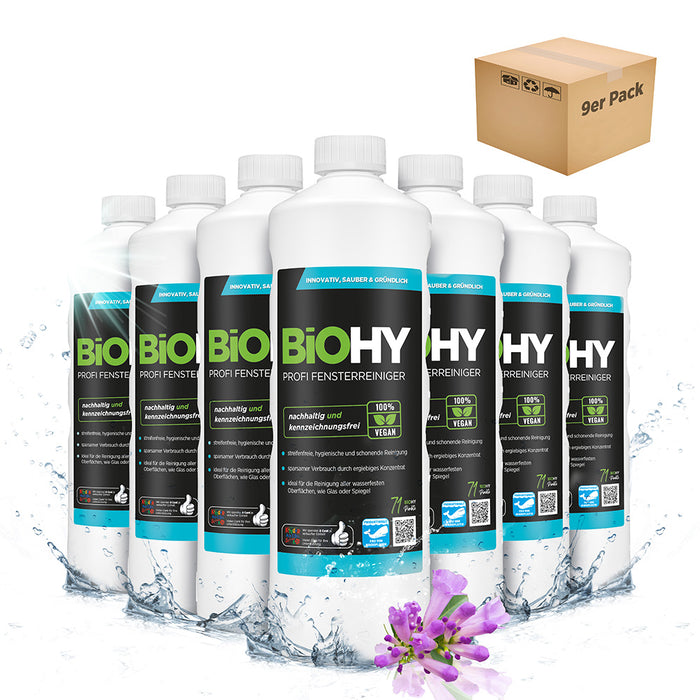 BiOHY professional window cleaner, glass cleaner, window cleaning agent, organic concentrate