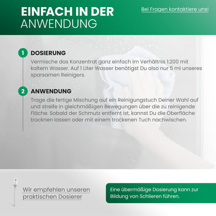 BiOHY professional window cleaner, glass cleaner, window cleaning agent, organic concentrate