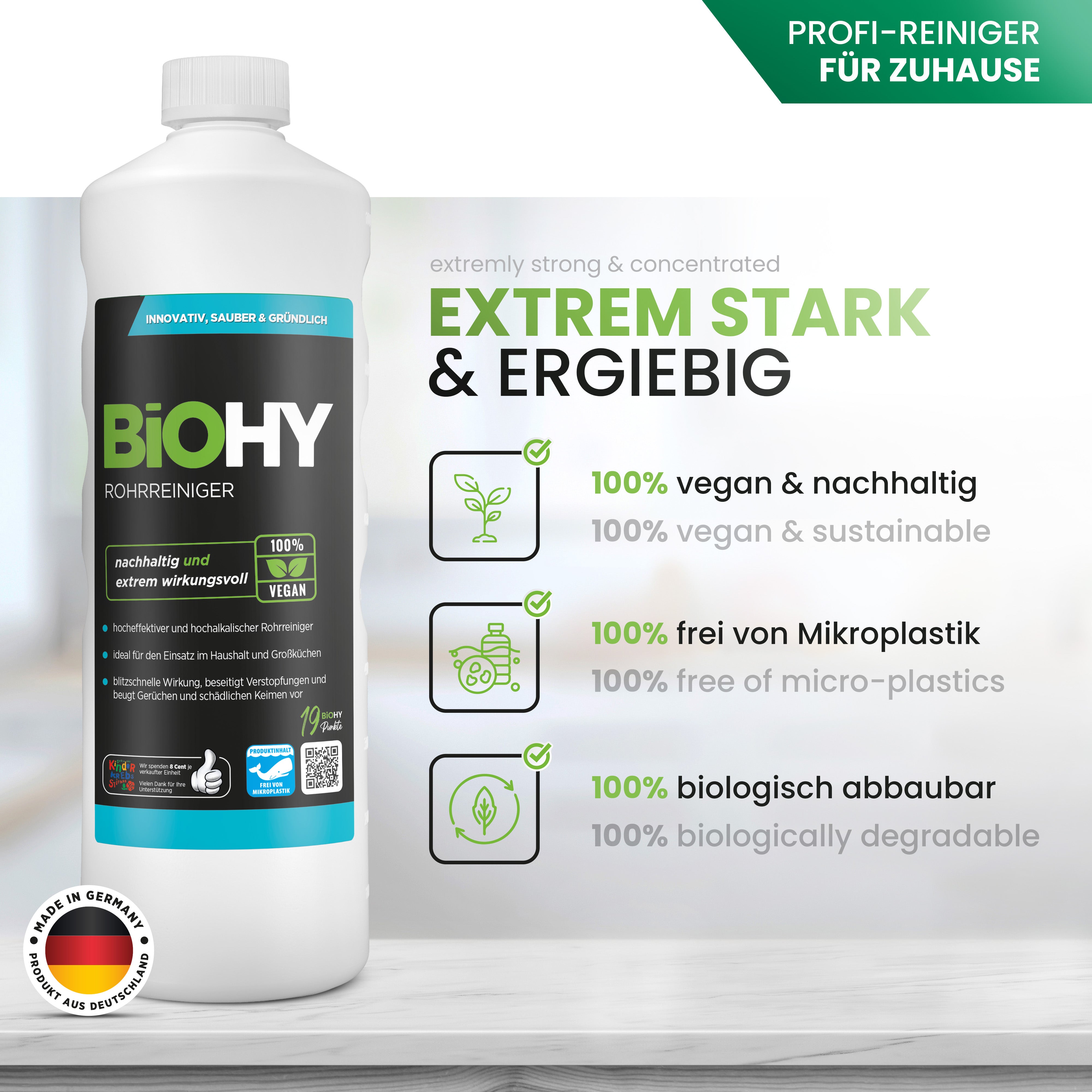 BiOHY pipe cleaner, drain cleaner, raw-free agent, professional concentrate