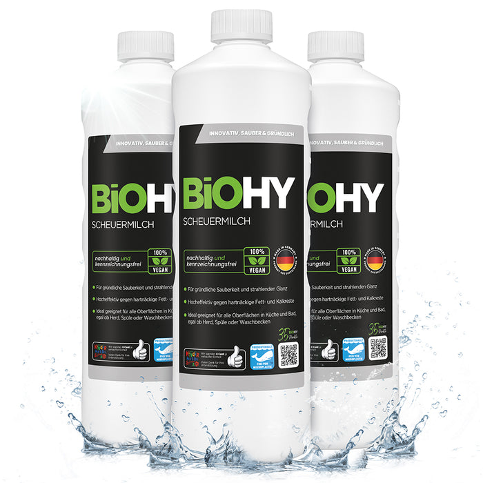 BiOHY scouring milk, scouring agent, cleaner for kitchen and bathroom, cleaning milk