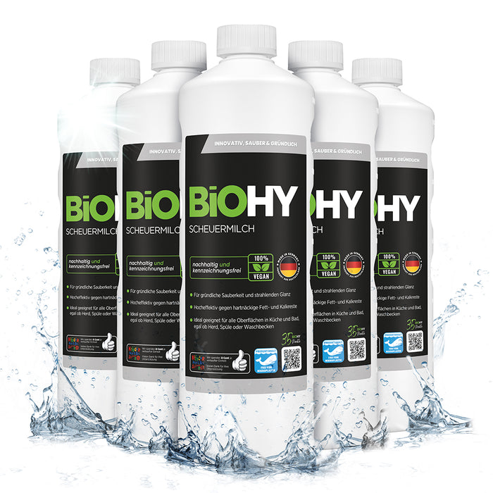 BiOHY scouring milk, scouring agent, cleaner for kitchen and bathroom, cleaning milk