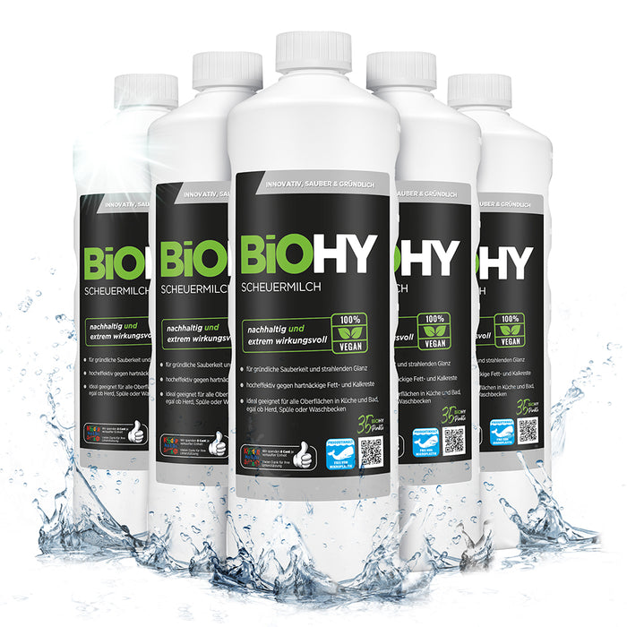 BiOHY scouring milk, scouring agent, cleaner for kitchen and bathroom, cleaning milk