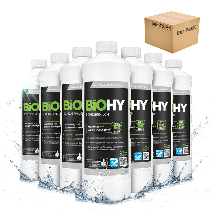 BiOHY scouring milk, scouring agent, cleaner for kitchen and bathroom, cleaning milk