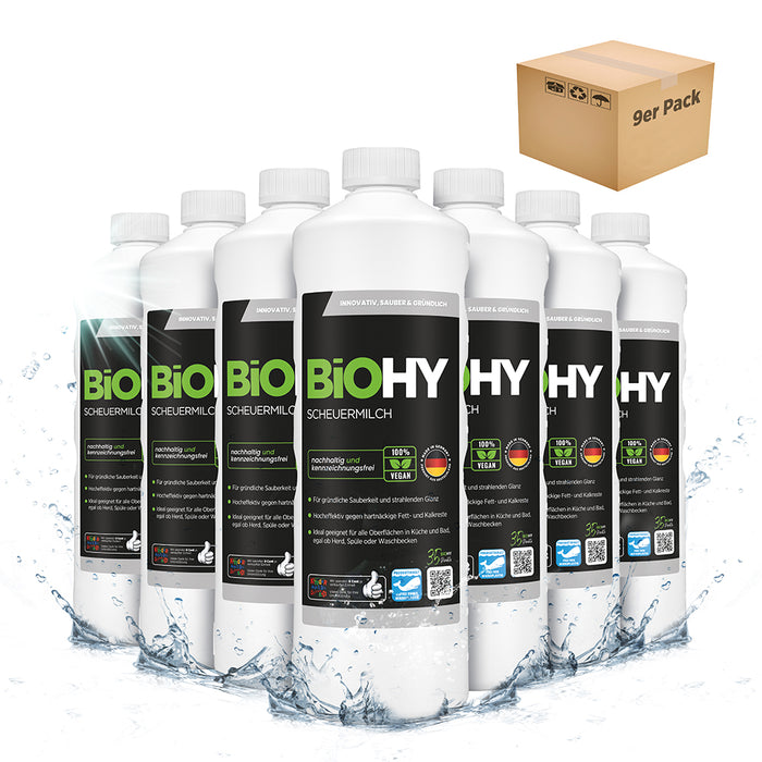 BiOHY scouring milk, scouring agent, cleaner for kitchen and bathroom, cleaning milk