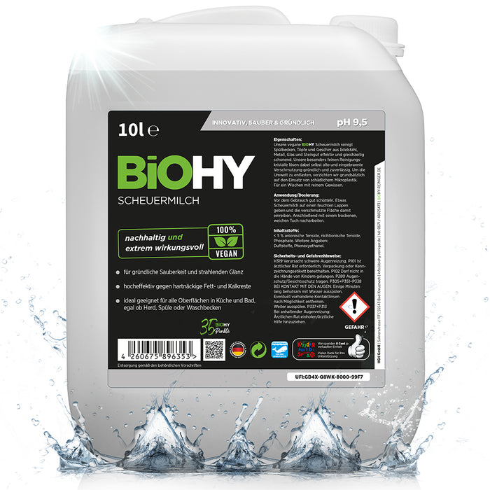 BiOHY scouring milk, scouring agent, cleaner for kitchen and bathroom, cleaning milk