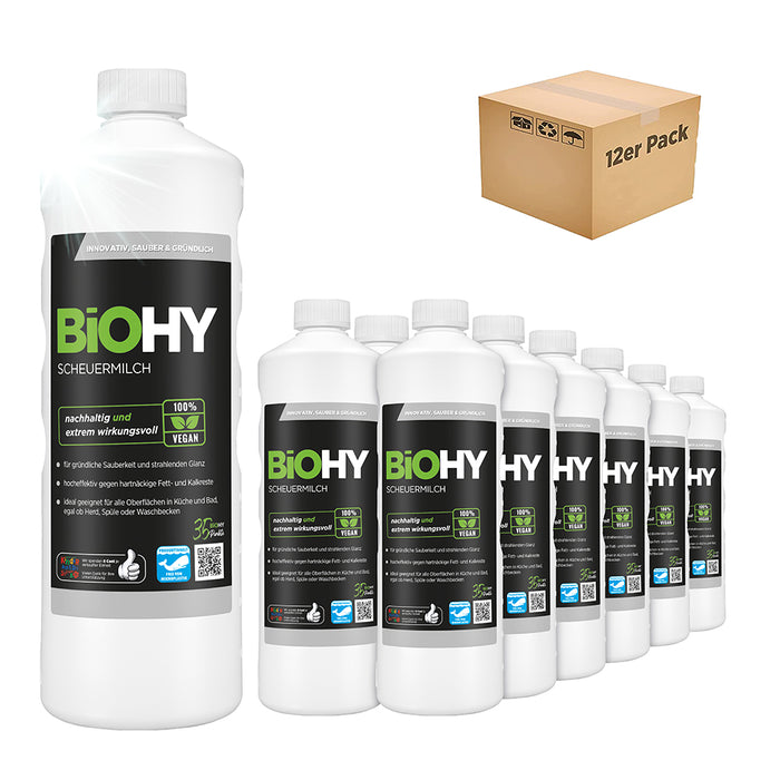 BiOHY scouring milk, scouring agent, cleaner for kitchen and bathroom, cleaning milk