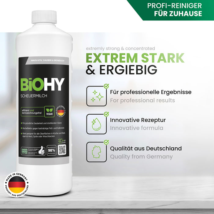 BiOHY scouring milk, scouring agent, cleaner for kitchen and bathroom, cleaning milk