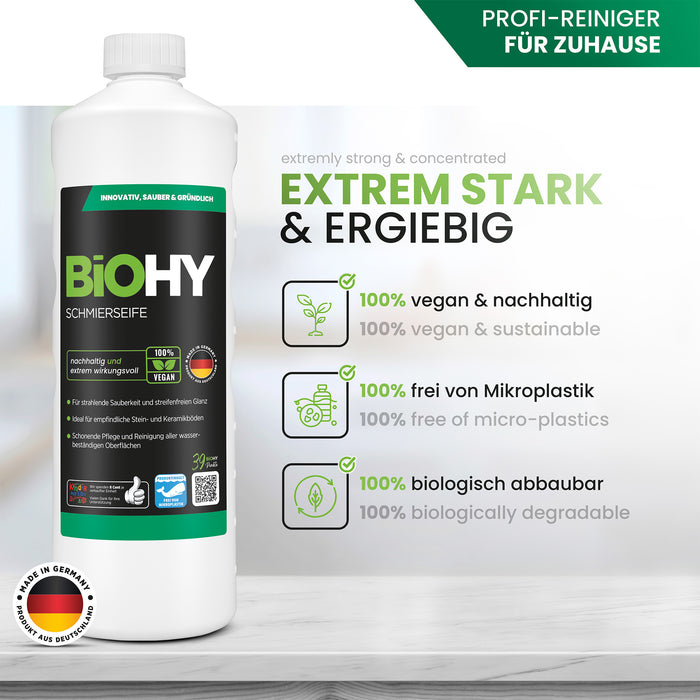 BiOHY soft soap, soft soap solution, floor cleaner, organic concentrate