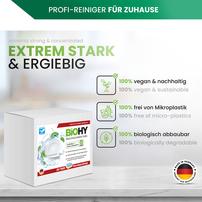 BIOHY dishwasher tabs (2-phase), dishwasher tabs, dishwasher tabs, rinsing tabs 