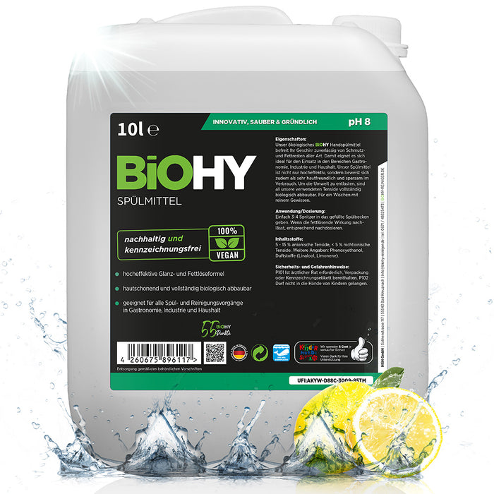 BiOHY washing-up liquid, dishwashing liquid, hand washing-up liquid, dishwashing liquid
