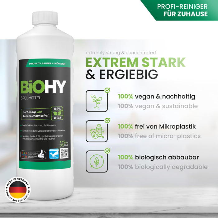 BiOHY washing-up liquid, dishwashing liquid, hand washing-up liquid, dishwashing detergent, B2B