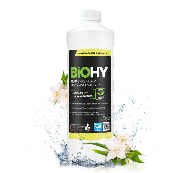 BiOHY carpet cleaner for vacuum cleaners, carpet shampoo, textile cleaners, carpet steam cleaners