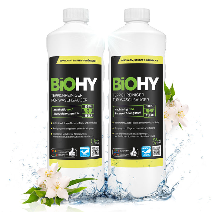 BiOHY carpet cleaner for vacuum cleaners, carpet shampoo, textile cleaners, carpet steam cleaners
