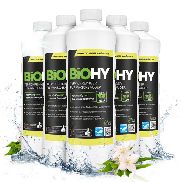 BiOHY carpet cleaner for vacuum cleaners, carpet shampoo, textile cleaners, carpet steam cleaners