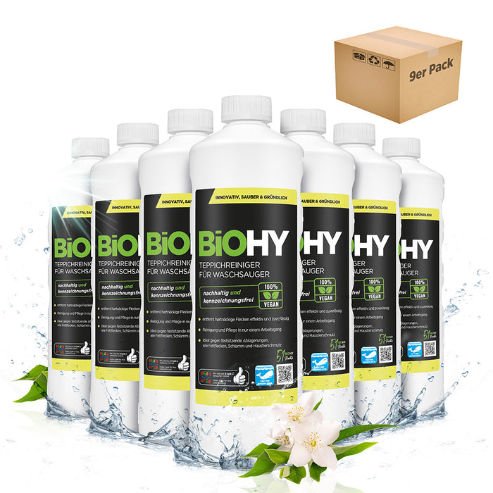 BiOHY carpet cleaner for vacuum cleaners, carpet shampoo, textile cleaners, carpet steam cleaners