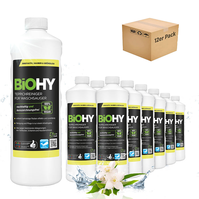 BiOHY carpet cleaner for vacuum cleaners, carpet shampoo, textile cleaners, carpet steam cleaners
