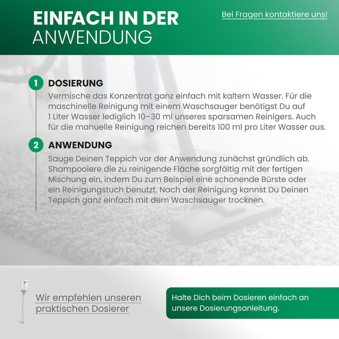 BiOHY carpet cleaner for vacuum cleaners, carpet shampoo, textile cleaners, carpet steam cleaners