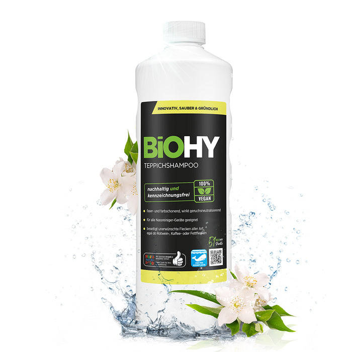 BiOHY carpet shampoo, carpet cleaner, carpet cleaning agent, carpet foam