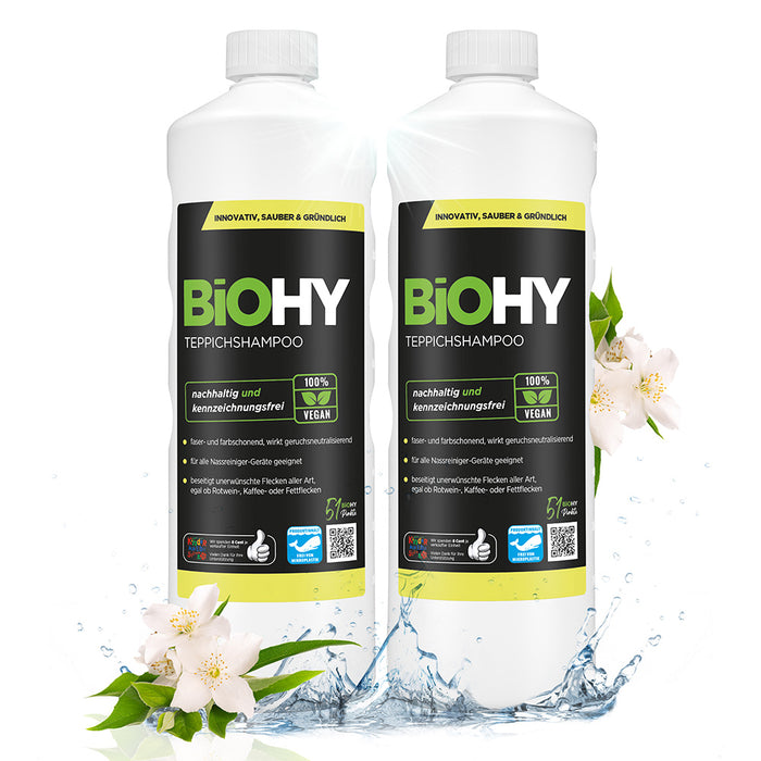 BiOHY carpet shampoo, carpet cleaner, carpet cleaning agent, carpet foam