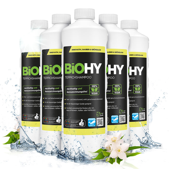 BiOHY carpet shampoo, carpet cleaner, carpet cleaning agent, carpet foam