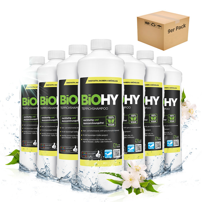 BiOHY carpet shampoo, carpet cleaner, carpet cleaning agent, carpet foam