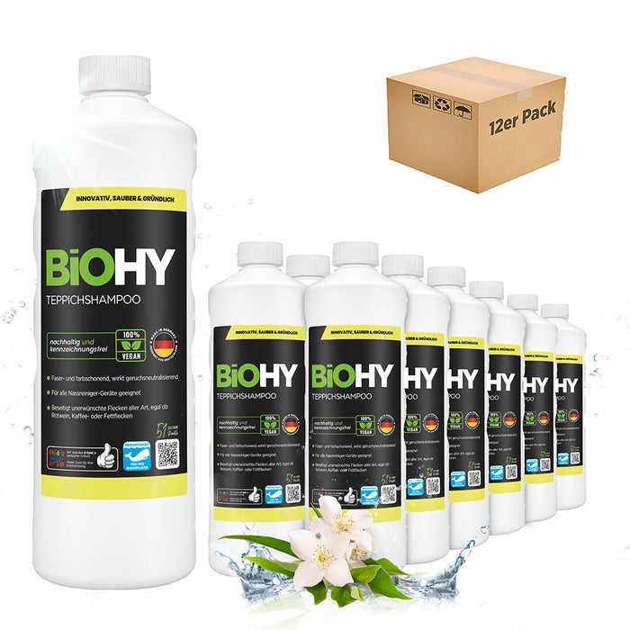 BiOHY carpet shampoo, carpet cleaner, carpet cleaning agent, carpet foam